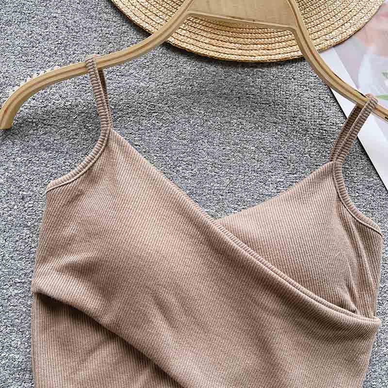 Irregular Casual Sport Camisole Women Strap Design Solid Fashion 2023 Y2K Elegant Ladies Chic Slim Tank Tops