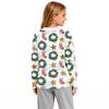 Girls' V-Neck Christmas Print Pullover Top for Winter Casual Wear