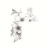 Classic Floral Wall Decal for Light Switch and Outlet, Black and White Flower and Leaf Pattern, Plastic Self-Adhesive Overlay for Home Decor