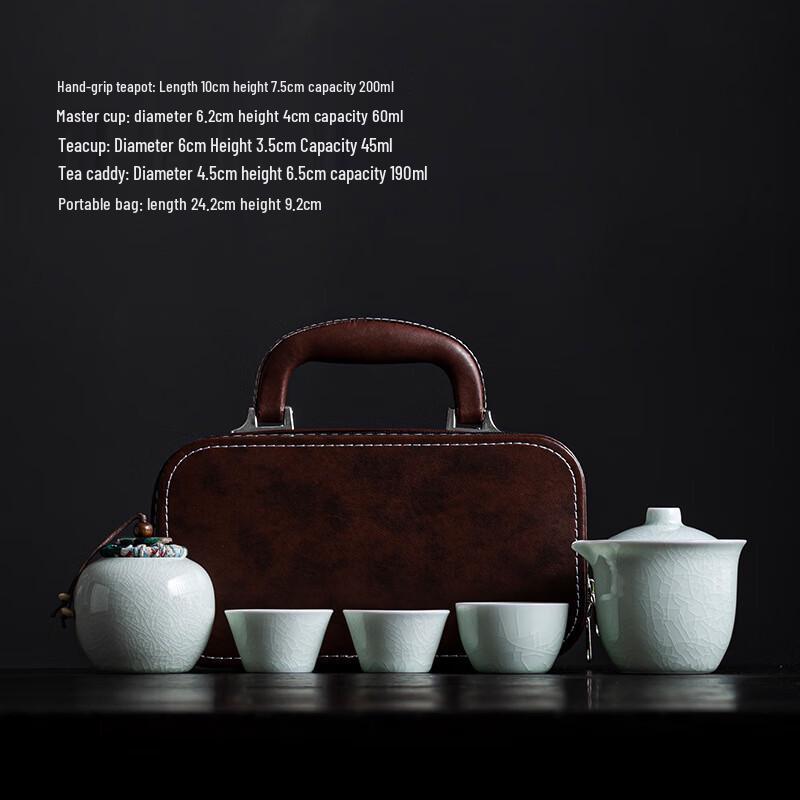 

Ice Crack Ceramic Portable Travel Tea Set