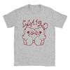 Clairo Charm Twin Bunnies Cartoon Drawing Red T-Shirt Couple  Pure Cotton T Shirts Summer O Neck Tees Cheap Oversized Clothes
