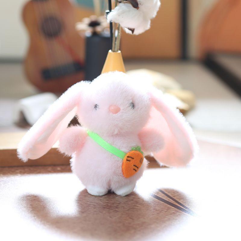 Plush Rabbit Keychain Backpack Charm Toy With Scarf Stuffed Gift For Kids