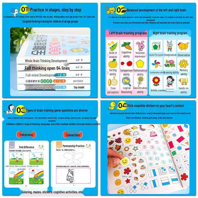 Whole Brain Development & Logical Thinking Workbook for Kids Ages 3-6
