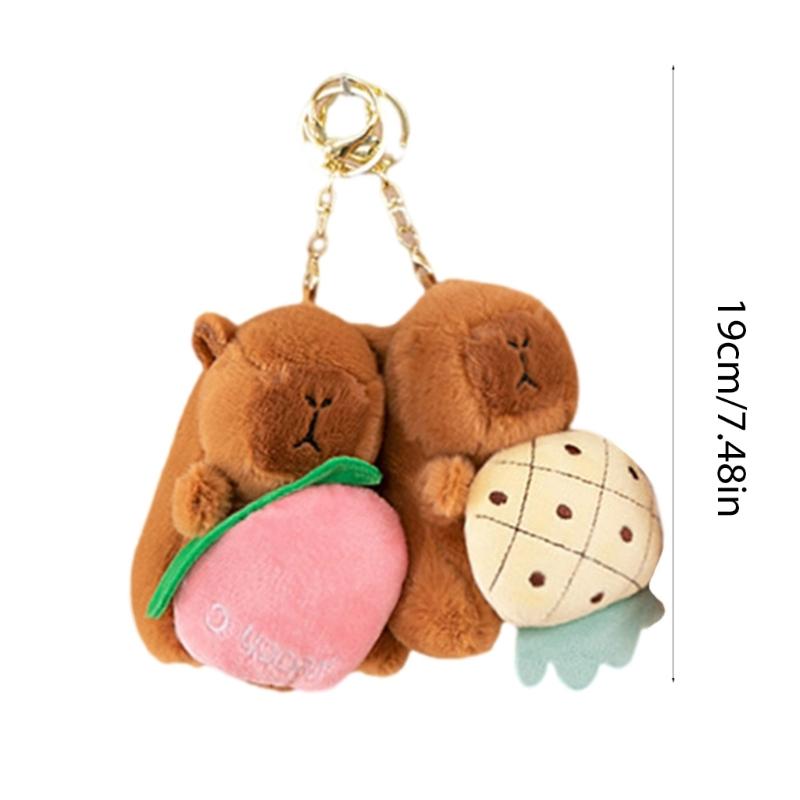 Modieuze en elegante sleutelhanger met capibara-print, een schattige en stevige pluche hanger voor tassen en sleutels.