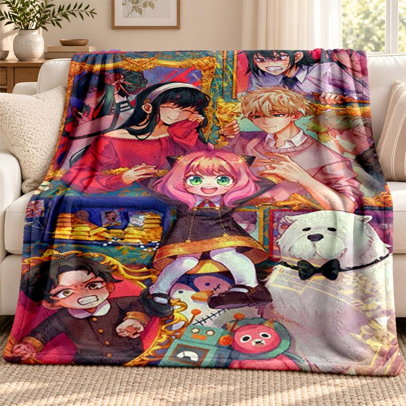 Spy x Family Decke Flanelldecke Weiche Gemütliche Plüschdecke für Sofa Bett Leichte Heimdekoration Outdoor Camping