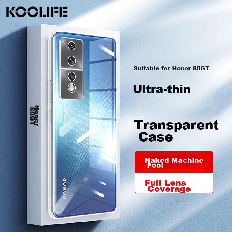Phone Case for Honor 80GT, for Huawei Honor 80GT, Full Lens Protection, Simple Skin-Friendly Transparent Soft, Fingerprint-Resistant Back Cover