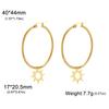 Teamer Trendige Große Creolen Stern Sonne Herz Blume Ahornblatt Edelstahl Ohrringe für Damen Mädchen Street Office Schmuck