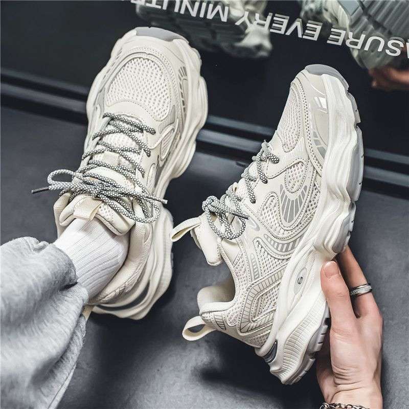 Men's shoes summer breathable 2025 new youth platform casual dad shoes men's versatile mesh sports trendy shoes