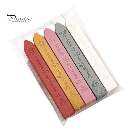 Vintage Wax Stamp Supplies 5PCS Sealing Sticks, with Wicks, Classic Color Seal Accessories Strips, for Envelope And Craft Decor Handmade Greeting Card