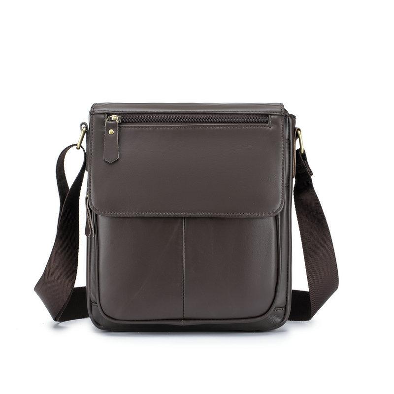 2026 Top Grain Leather Vintage Flap Over Crossbody Bag, Men Genuine Leather Daily Commute Single Shoulder Bag