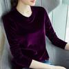 Women Warm Base Shirt O Neck Velvet T-Shirt Stretch Tees Long Sleeve Lady Chic Steet Top Fashion Autumn Winter