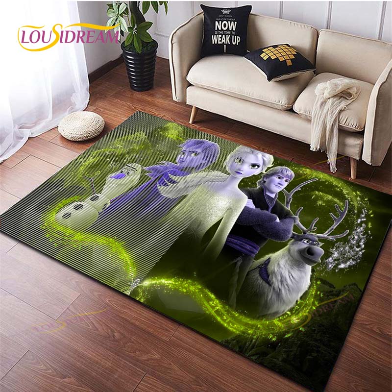 3D Printing Rug for Kitchen Doormat Bedroom Anime Frozen Carpets for Living Room Laundry Bathroom Non-slip Floor Mat