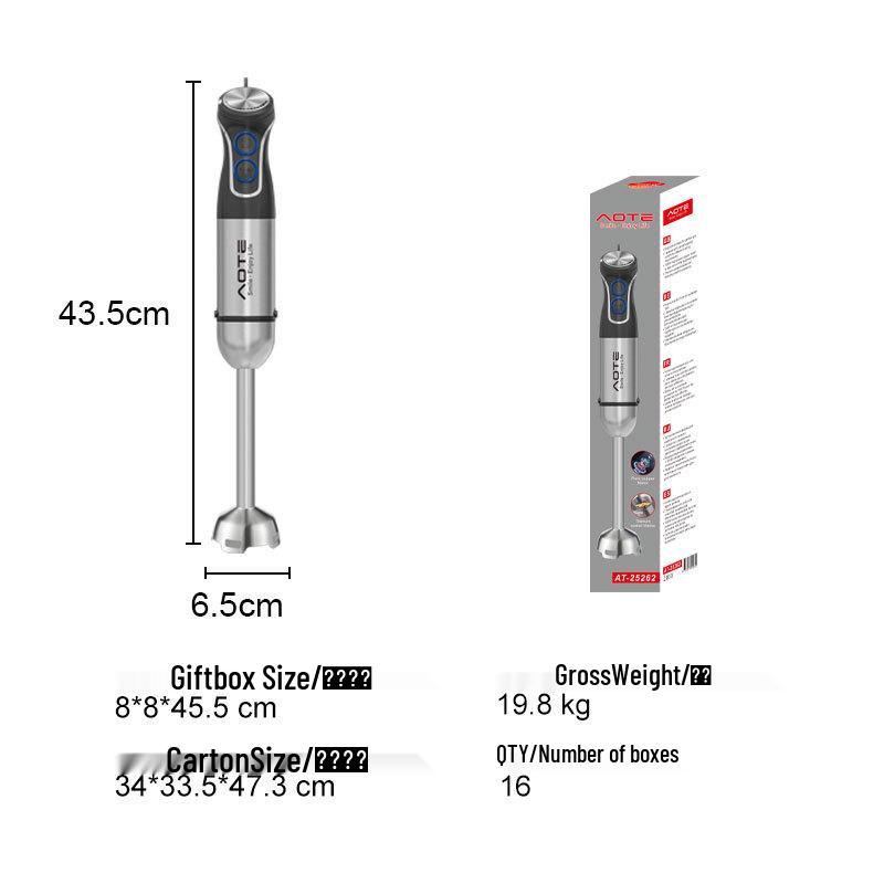 AOTE European Standard Handheld Electric Stainless Steel Kitchen Blender and Stick Mixer European Standard