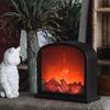 User Friendly Resin Fireplaces Decors Night Light With Warm LED Glowing Handcrafted Retro Home Accent