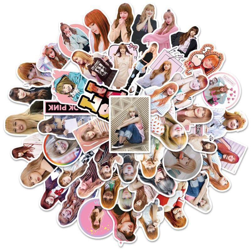 Lebendige 50 Stück Blackpink Lisa Sticker Kollektion für individuelle DIY Dekorationsprojekte