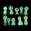 LUYING Ghibli Goods Wooden Elf Figure Garden Accessory Luminous Micro Landscape Decoration Shines Dark Outdoor Patio Lawn Yard Kit (10 Pieces Green)