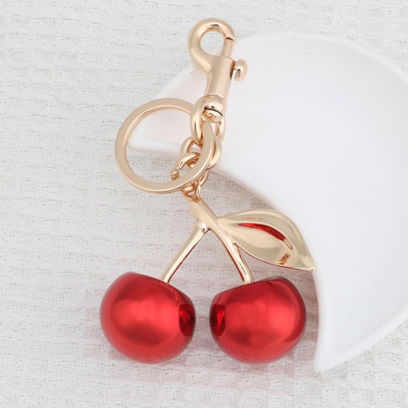Delicate Cherry Pendant Statement Pendant Bag Pendant Key Ornament Alloy Texture Great for Dating and Social Event