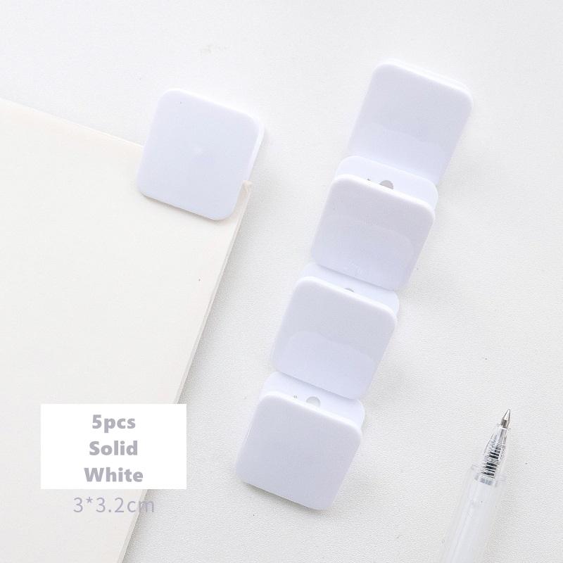 

5 шт., конфетные мини-квадратные зажимы, прозрачный и однотонный держатель для страниц, зажим для бумаг, зажим для файлов, журналов, книг, бытовой техники