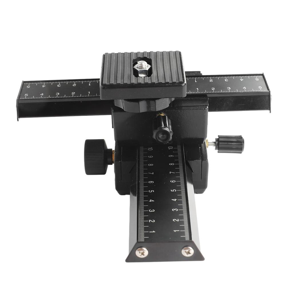 Makro ostřovací posuvník 4směrný hořčíková hliníková slitina posuvník pro detailní snímání s 1/4 palcovým šroubovým otvorem