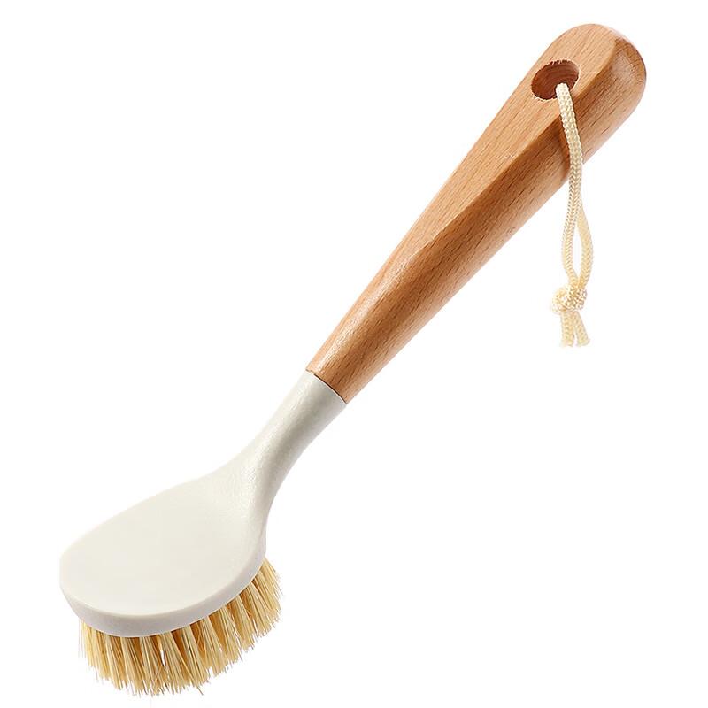 Yagao Beech Wood Long Handle Pot Brush, Household Small Brush, Pot Cleaning Tool, Kitchen Non-Stick Pan Stain Remover And Cleaner Brush, Single Pack