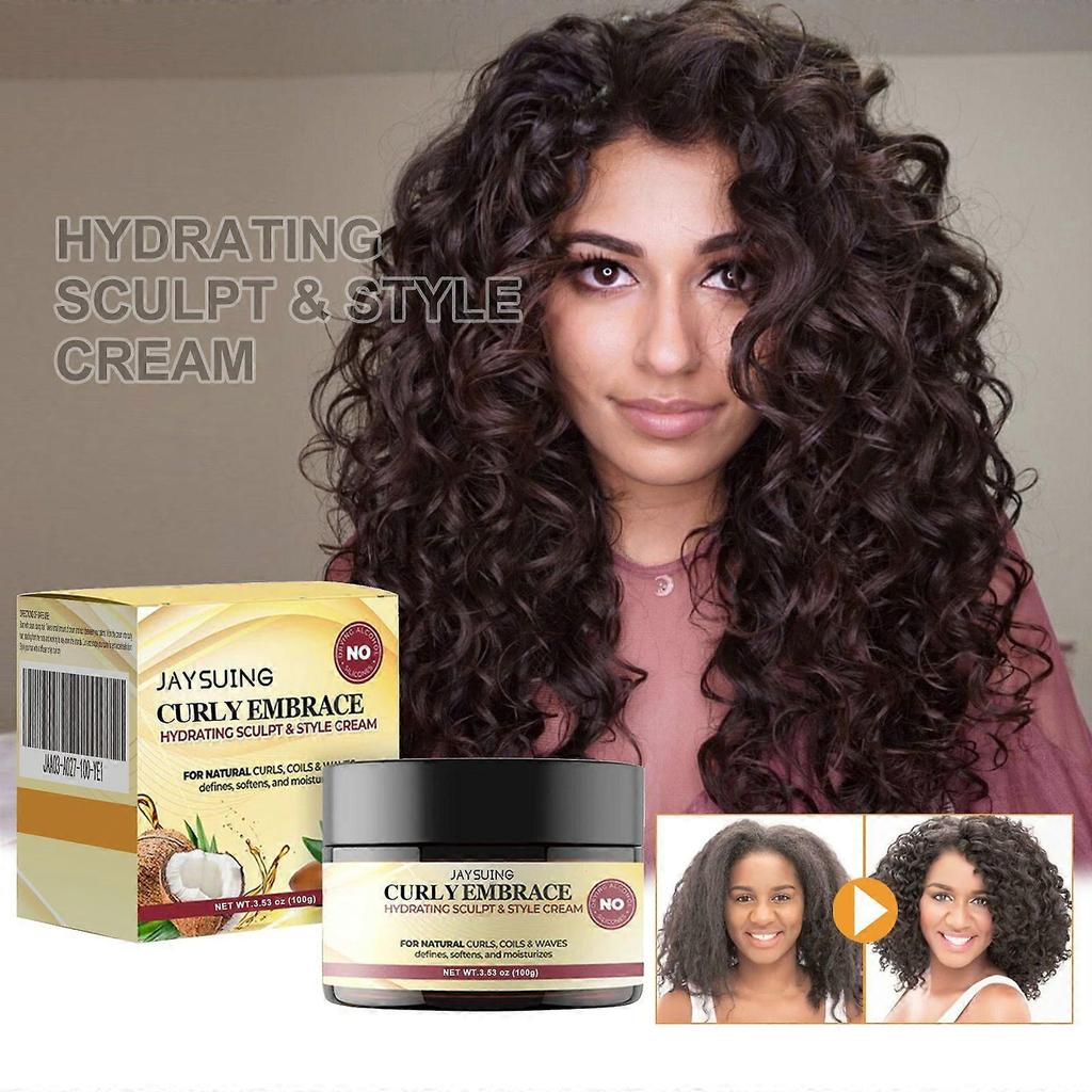 2025 Latest Model  Jaysuing Moisturizing Styling Cream, Fluffy Curly Hair