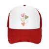 Pastel Sketch Hearts Vertical Love Mesh Baseball Cap Casual Hat Outdoor  For Womens Unisex FeUnisex