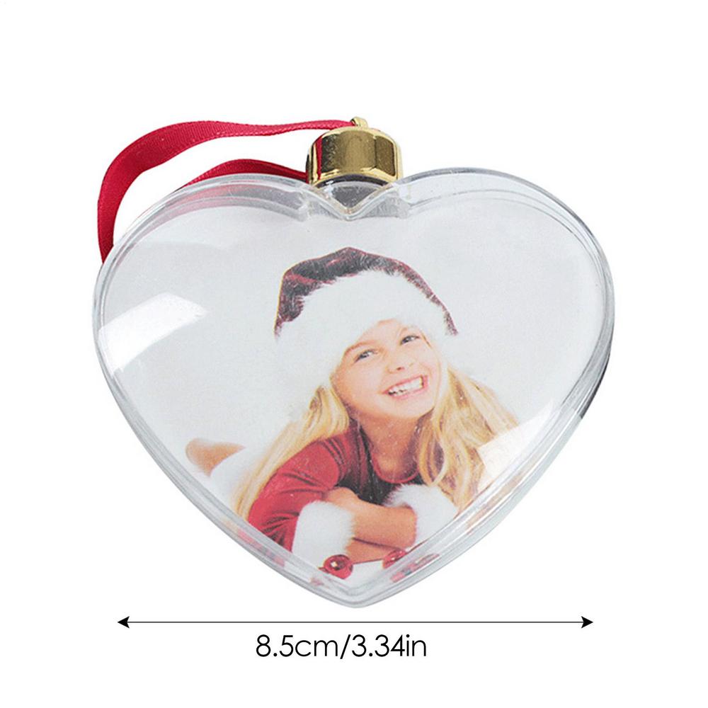 Christmas Photo Ball Ornaments Holiday DIY Photo Frames Xmas Tree Hanging Ornaments Party Props for Gift Festival Decoration