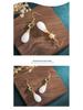 Chinese Retro Cloisonné Tassel Earrings with Hetian Jade