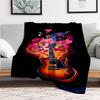 Love Music Guitar Art Print PosterBlanket Flannel Throw Blanket for Sofa, Bed, Travel, Camping, Office