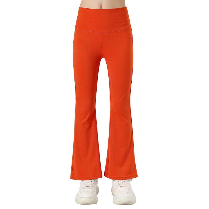 3-14 Jahre Kinder Mädchen Einfarbig Elastische Schlaghosen Hohe Taille Fitnesshose