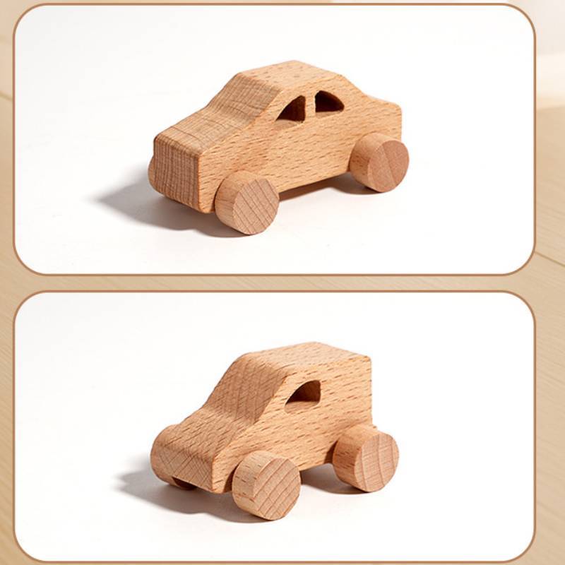 Wooden Infant Handheld Car Toy With Nonelectric Design For Early Learning And Play