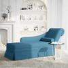 VidaXL Fauteuil long avec traversin et accoudoir droit bleu velours, fauteuil, fauteuil de détente, fauteuil long 4009781