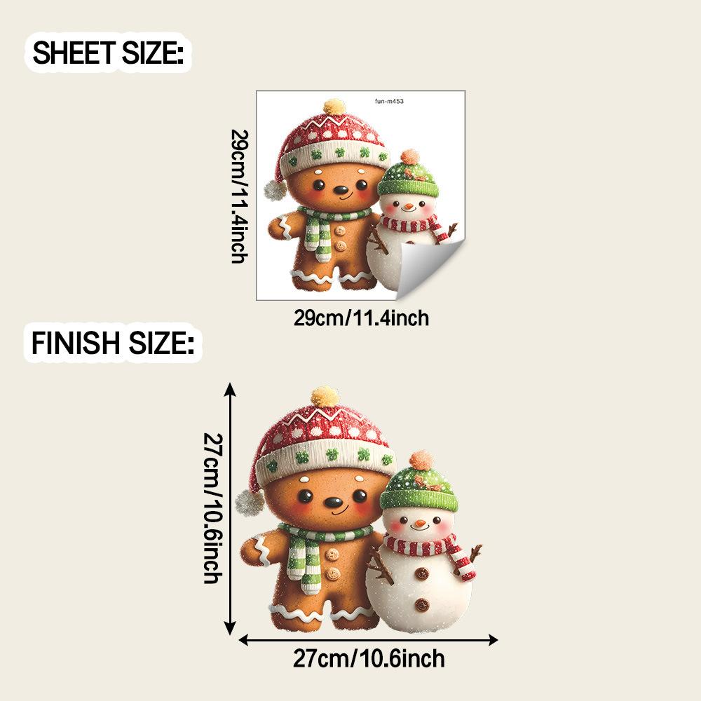

Мультяшные имитационные наклейки для украшения ванной комнаты, туалета, в виде пряничного человечка и снеговика