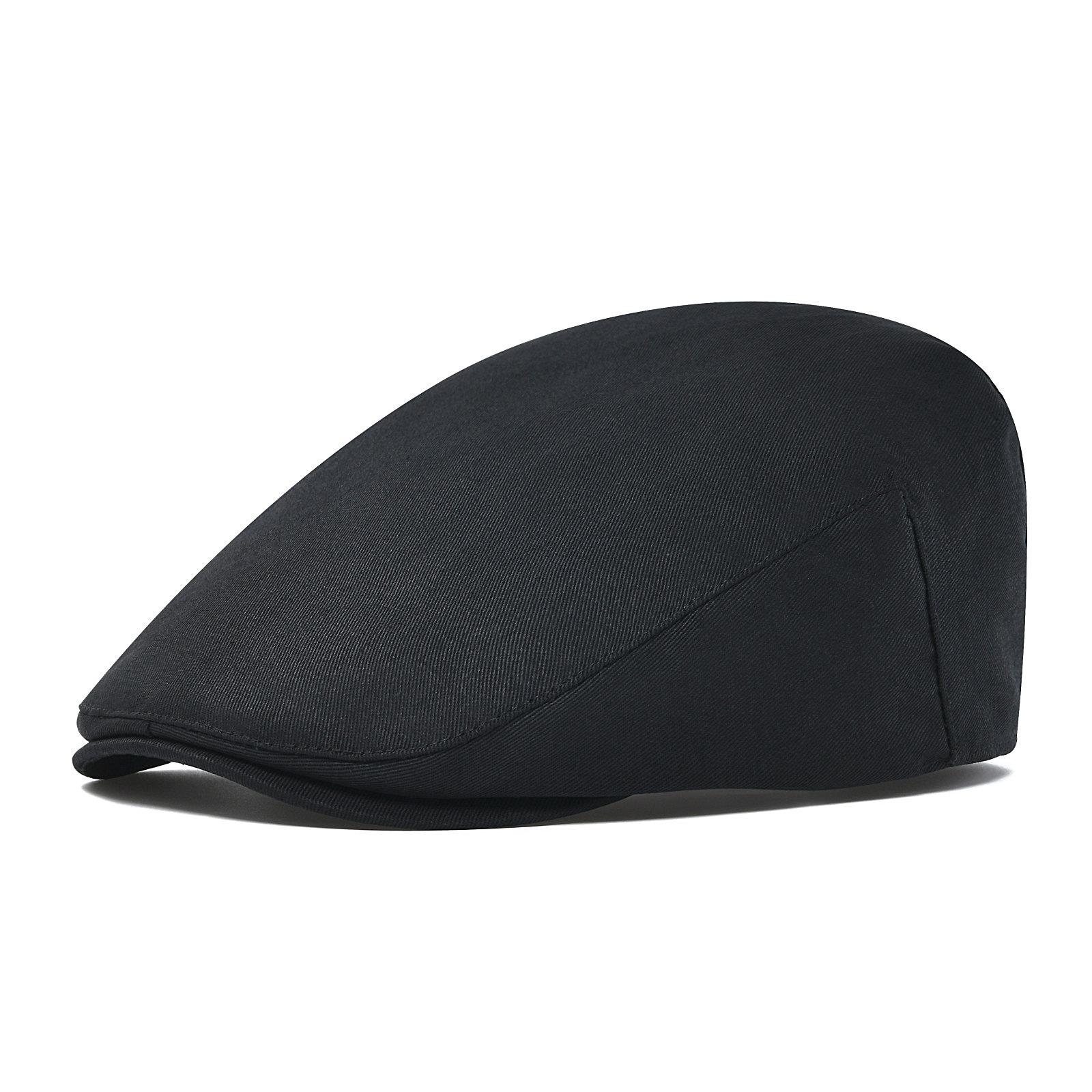 Starance Mannen Katoen Ivy Gatsby Newsboy Hoed Zomer Rijden Platte Scally Pet Dun 60 black