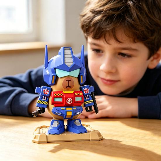 Magnetic Mechanical Capybara Building Toy Buildable Mecha Capybara Figure with Movable Parts Educational Cartoon Animal Model Decoration