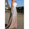 Women Sexy  Hot Stamping Strapless Sleeveless Long Party Elegant Dress