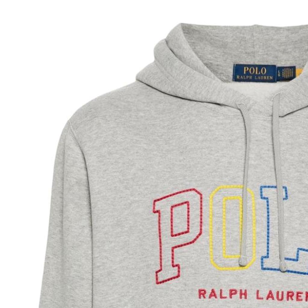 Polo Ralph Lauren SS24 Logo Print Hooded Long Sleeve Sweatshirt Men sweatshirt Gray 710926600-006