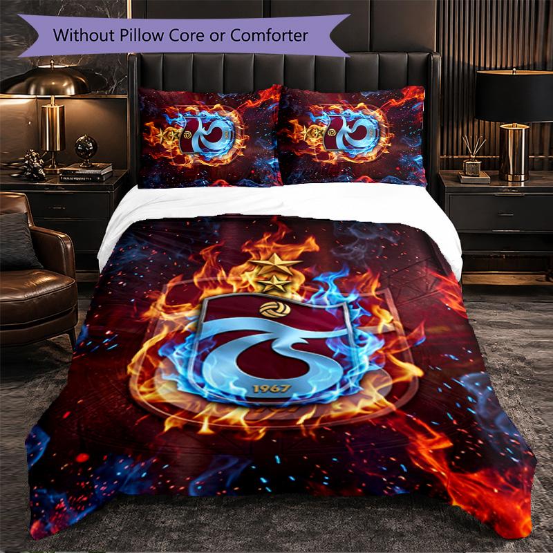 Biancheria da letto a tema Trabzonspor FC Set 3 Pezzi Copripiumino Biancheria da letto Decorativa per Camera Adolescenti Decorazione Casa