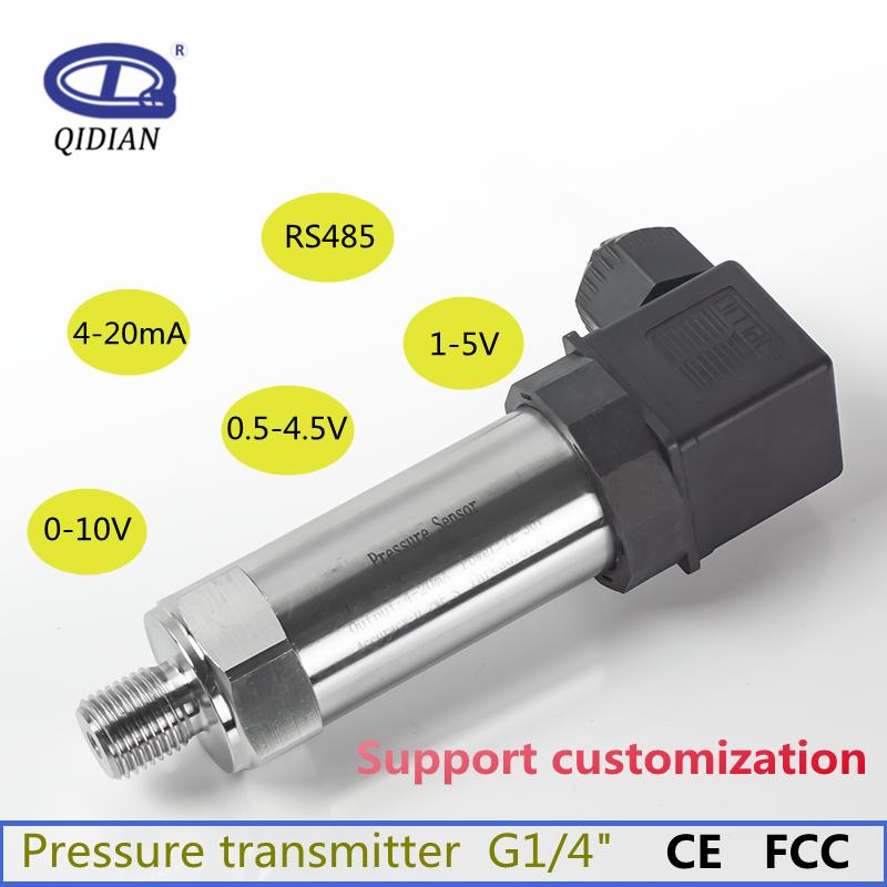 QDX50A Pressure Sensor Transmitter 0-1bar 10bar 1.6Mpa 4-20mA 0-5V 10V RS485 Output Water Gas Oil Liquid Pressure measurement 4-20mA output