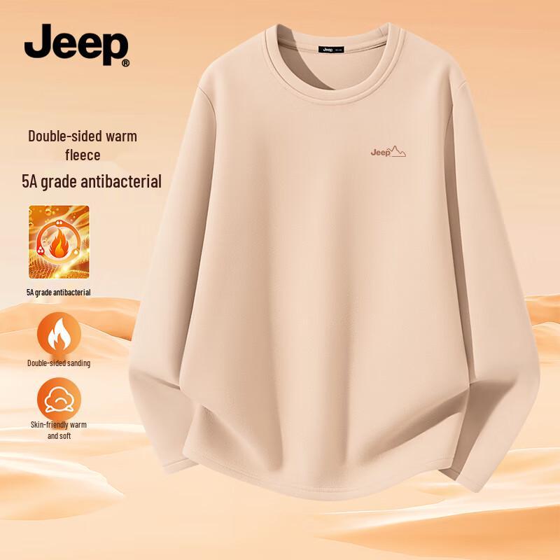 JEEP Men's Fleece Lined Thermal Long Sleeve T-Shirt