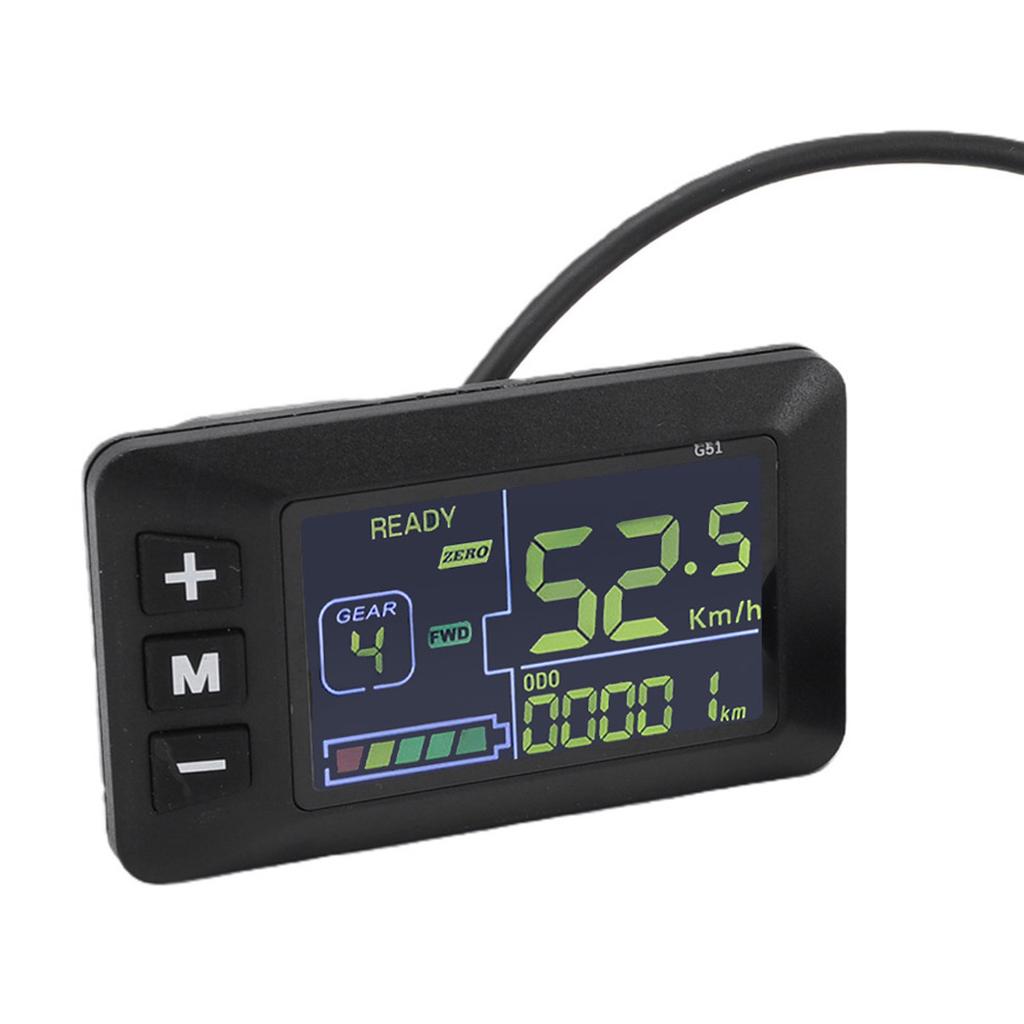 Electric Bike LCD Display Meter G51 Bike Control Panel with Water Proof SM 5Y Connector for Scooter Modification Color
