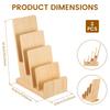 2Pcs 4 Tier Wood Brochure Display Stand Countertop Pamphlet Storage Holder Office Desk Flyer Business Card Holder