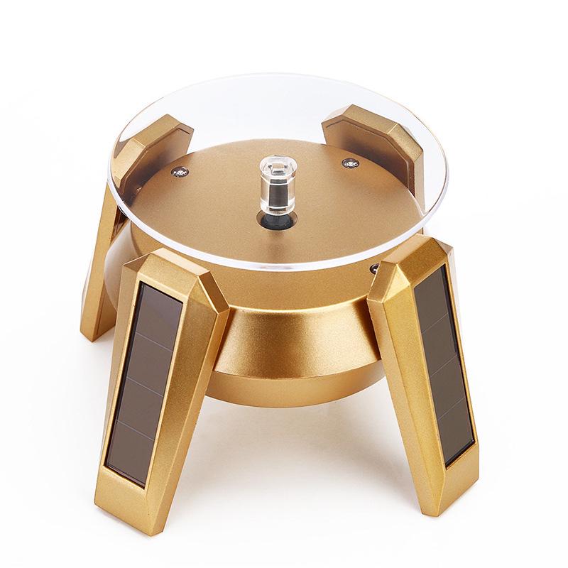 Rotating LED Solar Display Stand for UFO Spaceship Models, Jewelry, and Phone Video Shooting