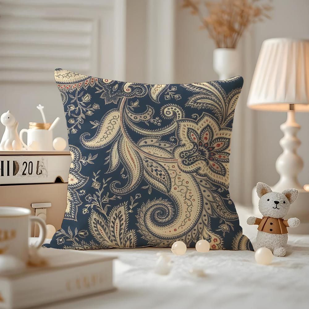 Sari Fabric Cushion Cover Pattern Printed Pillowcase For Living Room Sofa Cushion Cover & Bedroom Decor
