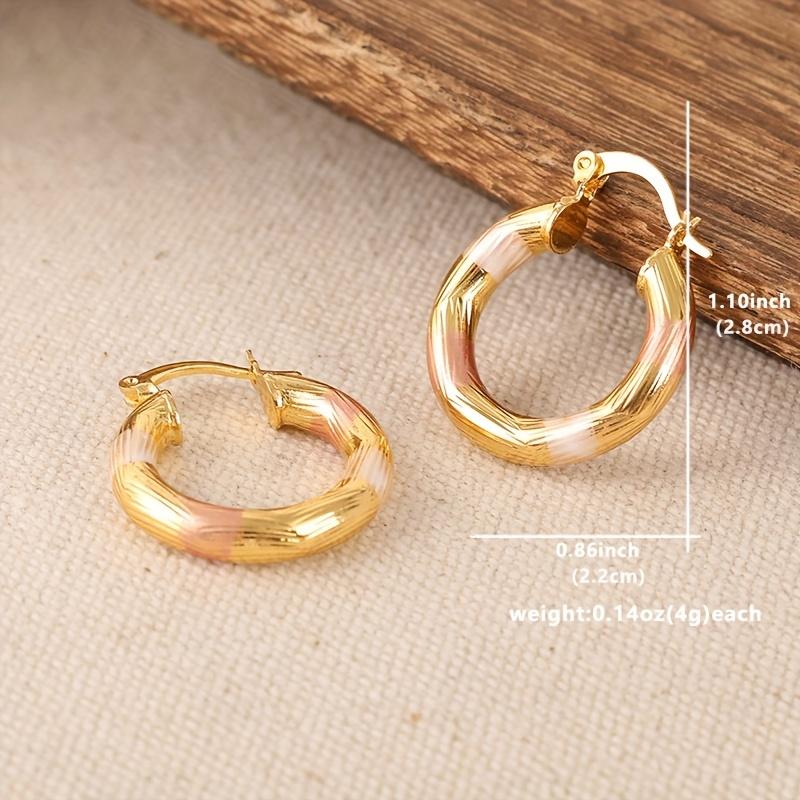 Unique Golden Hoop Earrings Copper Jewelry Vintage Elegant Style Suitable For Women Summer Daily Earrings