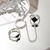 Accessori per gioielli vintage vuoti liquidi da donna con pietra preziosa irregolare estetica ragazza cava pietra rossa