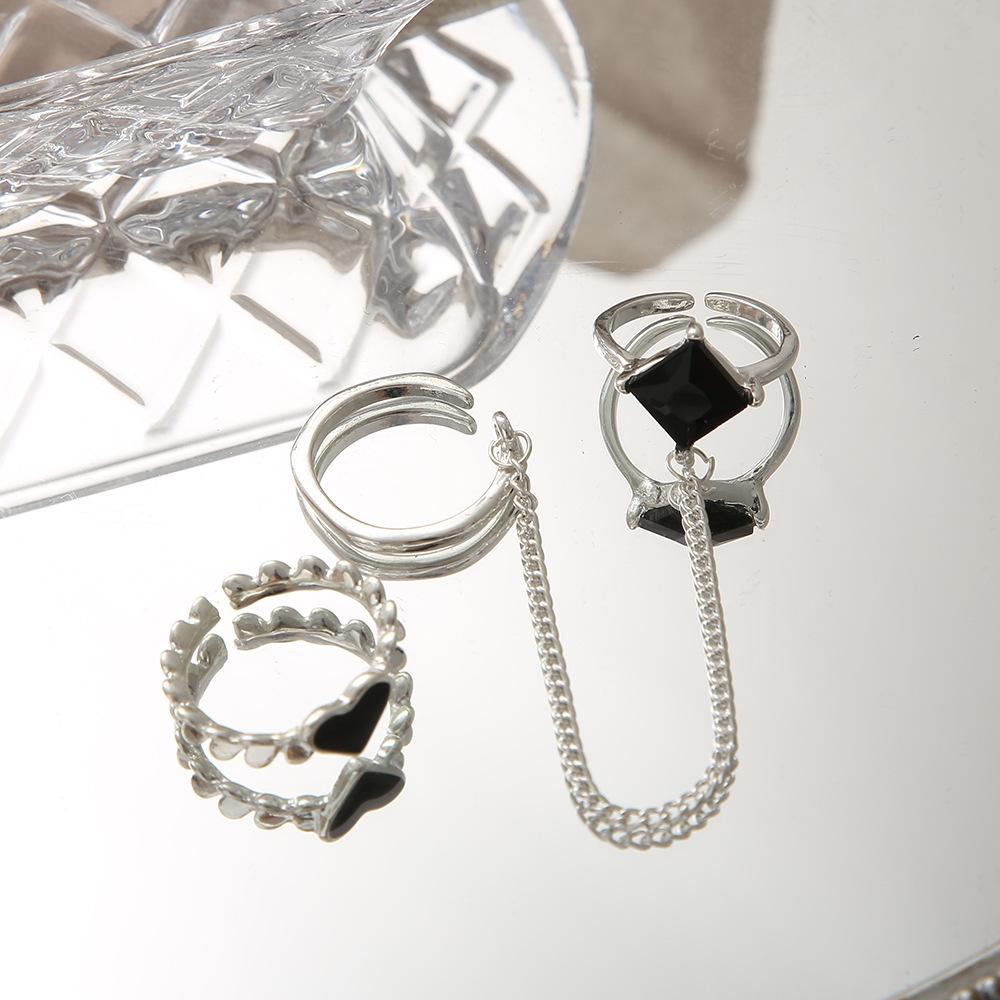 Accessori per gioielli vintage vuoti liquidi da donna con pietra preziosa irregolare estetica ragazza cava pietra rossa