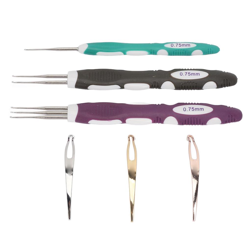 6ks 0,75mm háček na dreadlocky pro zaplétání vlasů 1 2 3 háčky nástroj pro zaplétání dreadlocků