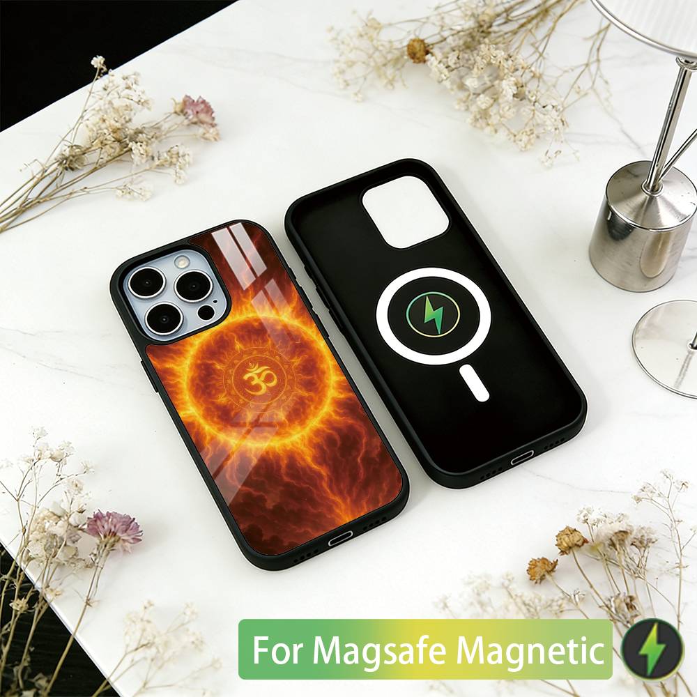 Sports A-Aum Om Yoga Phone Case For iPhone17,16,15,14,13,12,11 Plus,Pro Magnetic with Magsafe Wireless Charging iPhone13