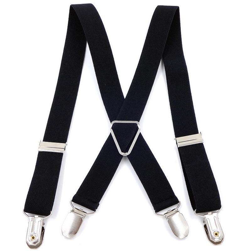 Herren Hosenträger Verstellbare Hosenträger X-Form Elastisches Band Seitenclip Überkreuzt Erwachsener Hosenträger Hosen Bekleidungszubehör
